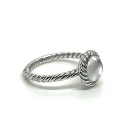 TI SENTO 925 STERLING SILVER PLATED MOTHER OF PEARL MOP RING 6.75 - Picture 5 of 14